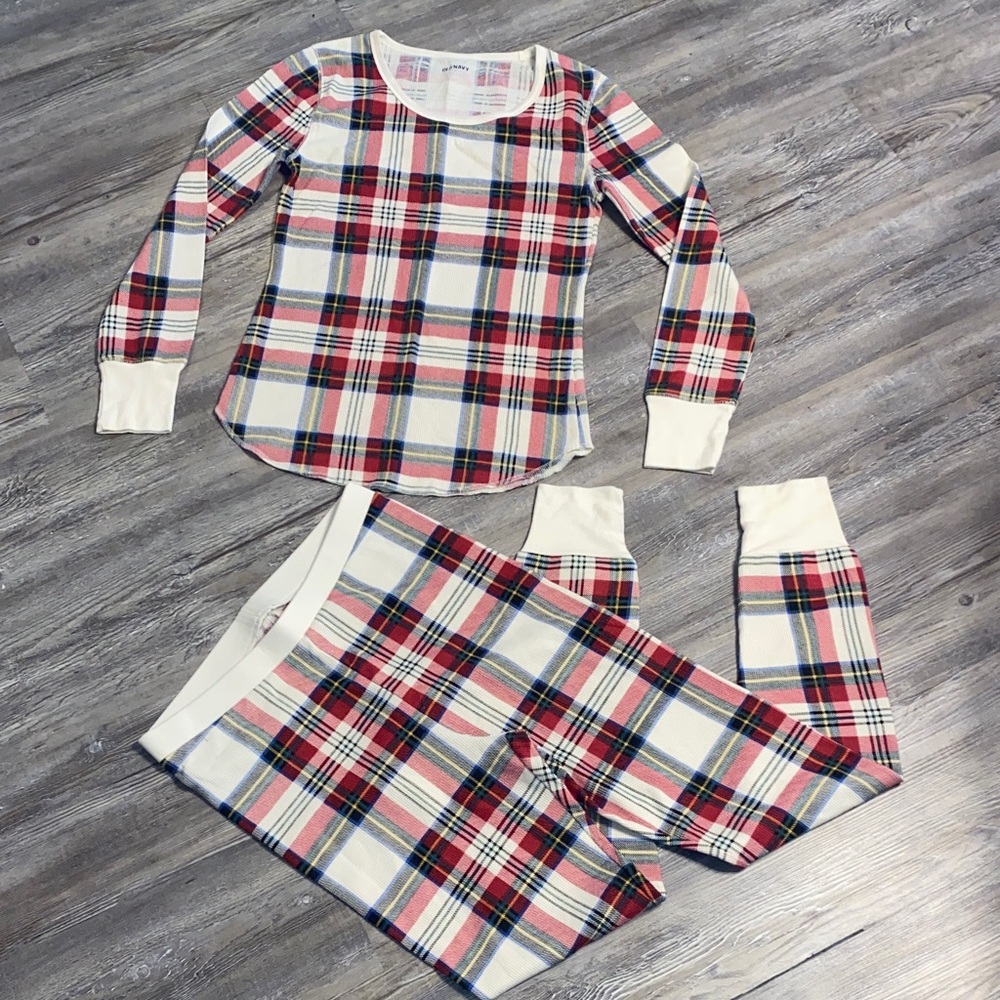 NWOT OLD NAVY S/M Holiday Plaid Waffle Knit PJ Set